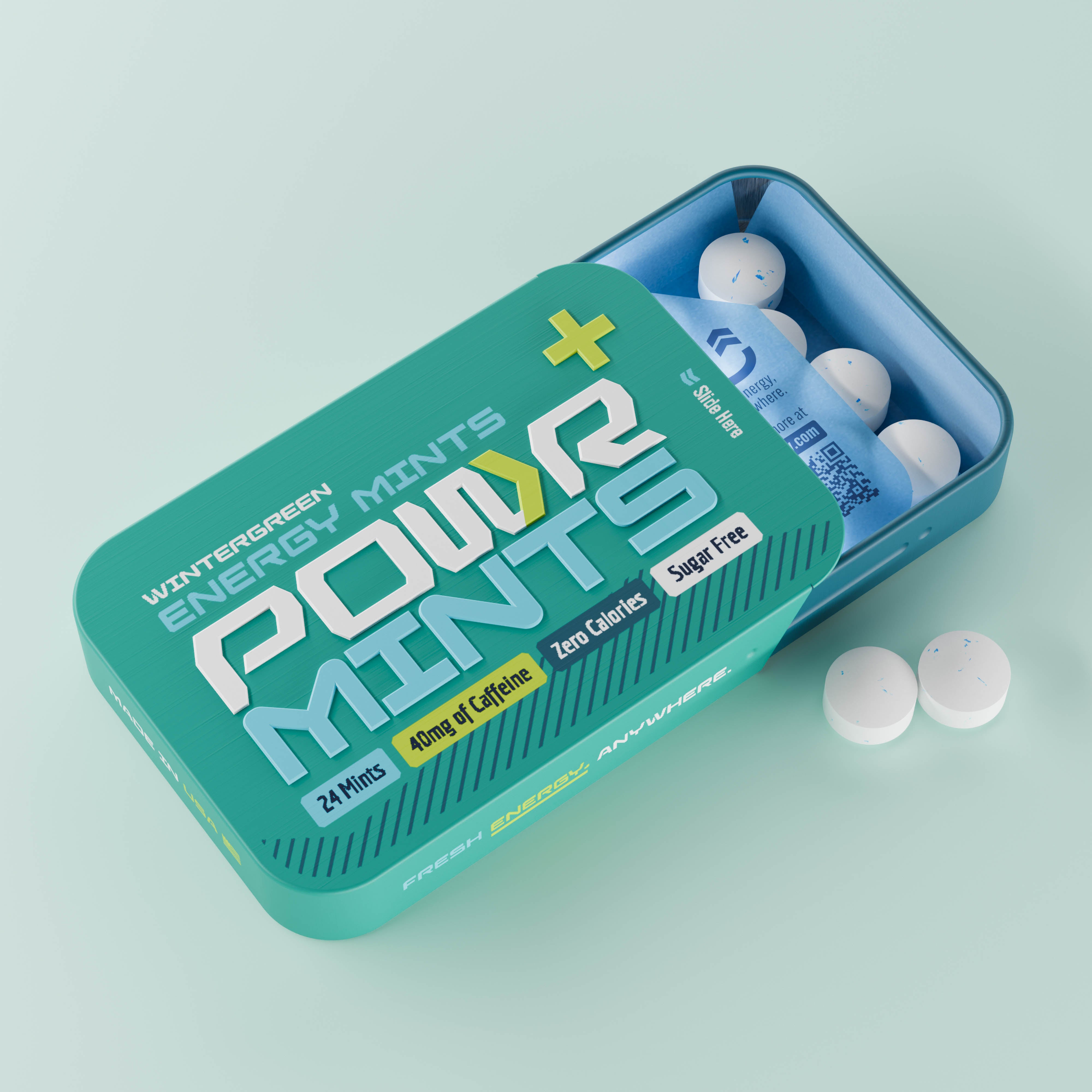 POWR Caffeinated Mints | Wintergreen (40mg Clean Energy)