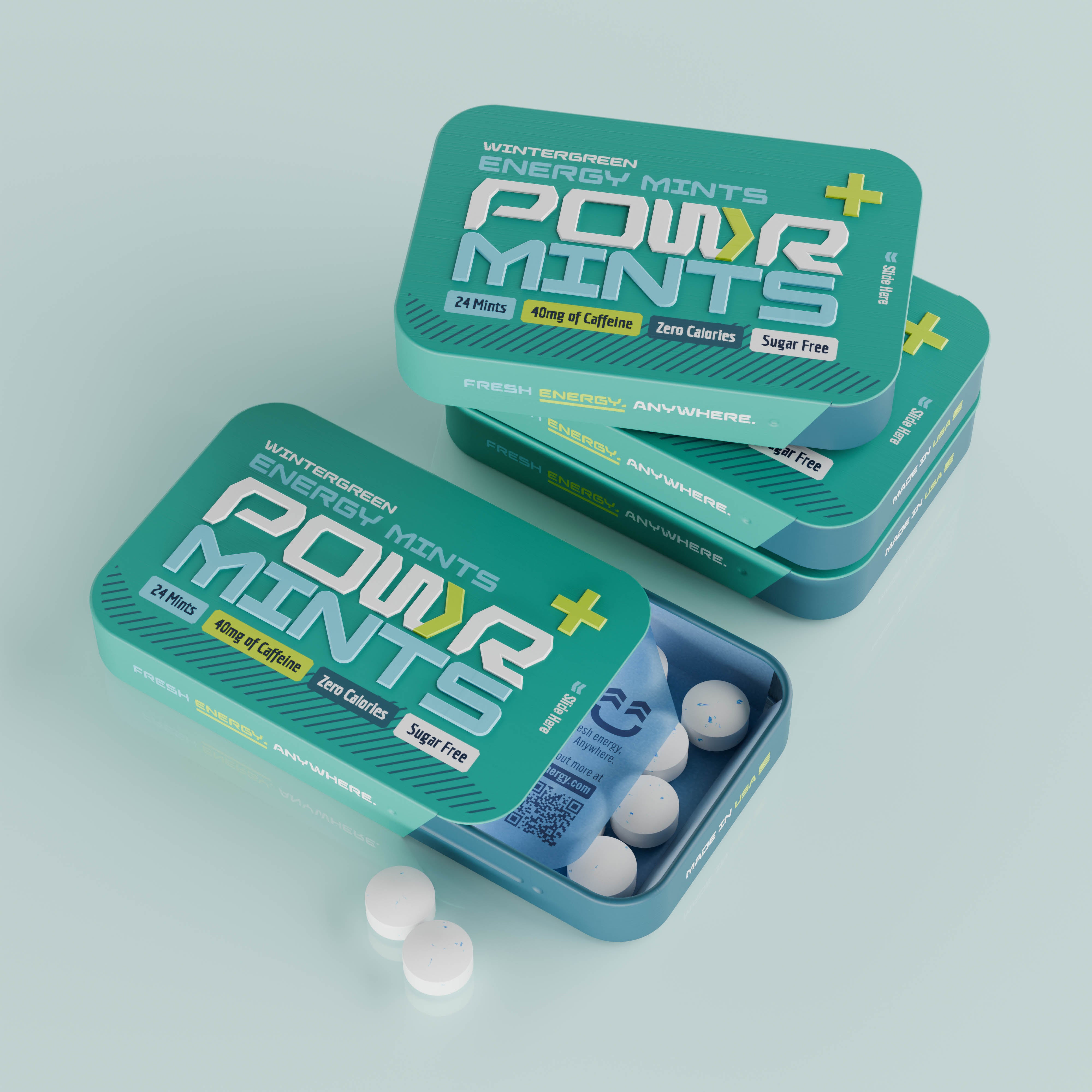 POWR Caffeinated Mints | Wintergreen (40mg Clean Energy)