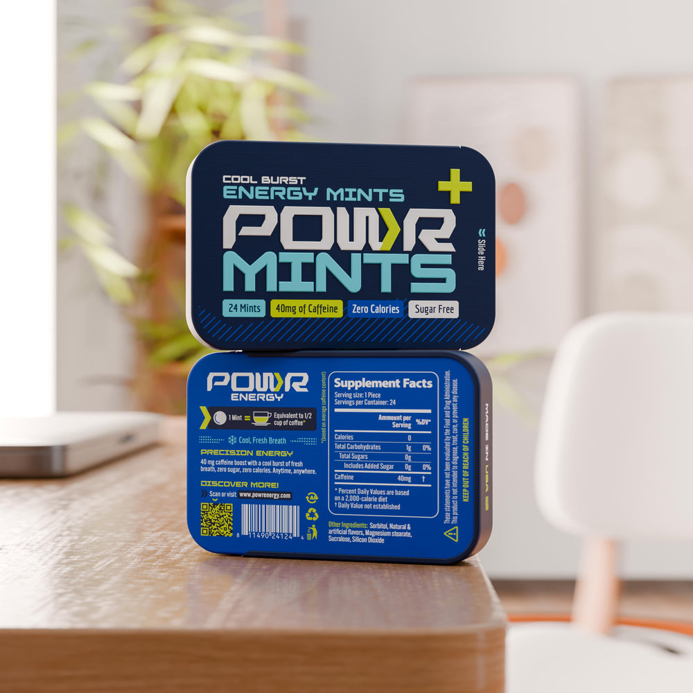 POWR Caffeinated Mints | Cool Burst (40mg Clean Energy)